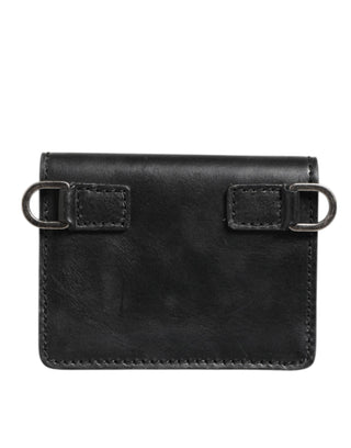 Dolce & Gabbana Black Leather Bifold Card Holder Mens Coin Purse Key Clip Wallet