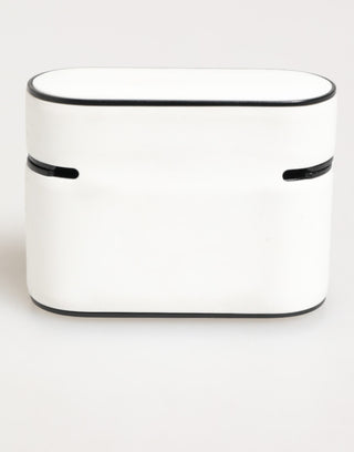 Dolce & Gabbana White Black Rubber Logo Embossed Accessory Airpods Case