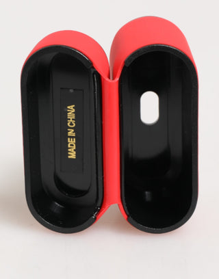 Dolce & Gabbana Red PVC DG Logo Embossed Men Flip Holder  Airpods Case