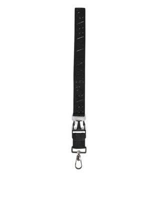 Dolce & Gabbana Black Polyester Stretch Rubberised DG Logo Men Keychain