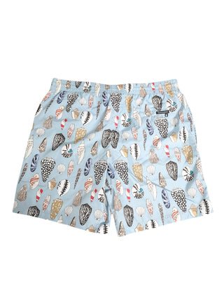 Dolce & Gabbana Blue Seashell Print Nylon Men Shorts Swimwear