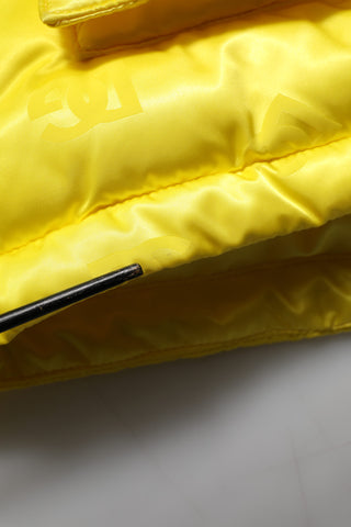 Dolce & Gabbana Yellow Nylon Logo Puffer Bomber Men Jacket