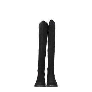Stuart Weitzman Black Leather Over The Knee
