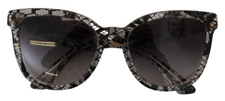 Dolce & Gabbana DG4190 Black Lace Acetate Crystal Round Sunglasses