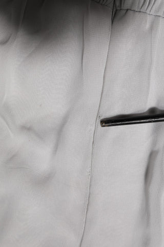 Dolce & Gabbana Grey Pleated Maxi Long Sleeve Silk Blend Gown Dress