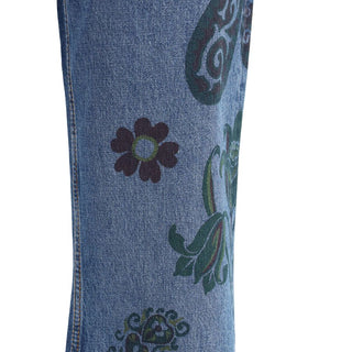Etro Flower and bee print flare Jeans