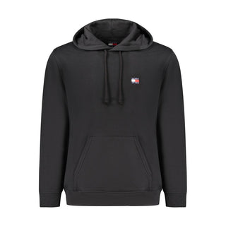Tommy Hilfiger "Black Cotton Men Sweater with Central Pocket"