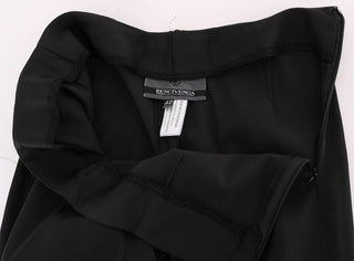 BENCIVENGA Black Stretch Straight Fit Dress Trousers Pants
