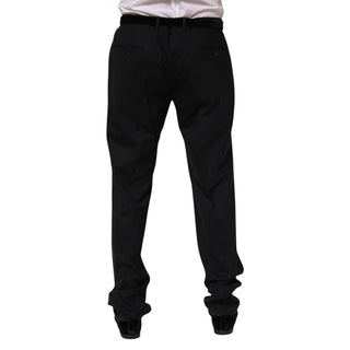 Dolce & Gabbana Black Wool Formal Dress Men Trousers Pants