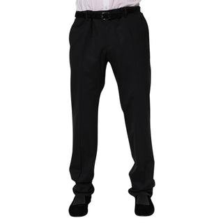 Dolce & Gabbana Black Wool Formal Dress Men Trousers Pants
