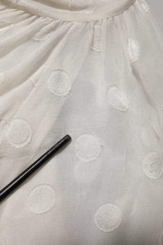 Dolce & Gabbana White Polka Sheer Silk Bow Tie Shirt Blouse Top