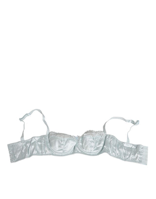Dolce & Gabbana Light Blue Silk Semi-Padded Balconette Underwear