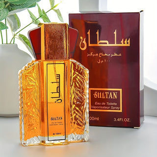 عطر سلطان للرجال - 3.4 أوقية سائلة، رائحة خشبية مسكية، خالي من مادة BPA، قائم على الكحول، رائحة شرقية طويلة الأمد بتركيز 5-15%، هدية مثالية له