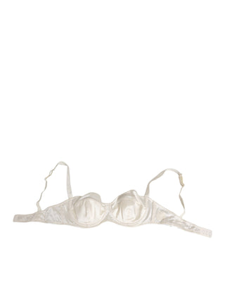 Dolce & Gabbana White Silk Satin Balconnet Lingerie Bra Underwear