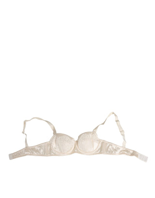 Dolce & Gabbana White Satin Lace Balconnet Lingerie Underwear