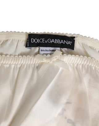 Dolce & Gabbana White Silk Satin Lingerie Panty  Underwear