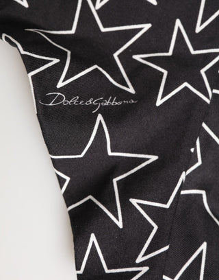 Dolce & Gabbana Black White Star Print Cotton Slip Panty Underwear