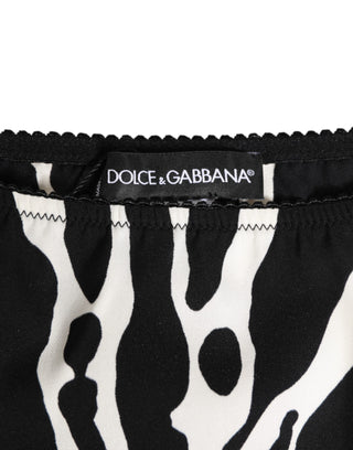 Dolce & Gabbana Black White Zebra Print Slip Briefs Underwear