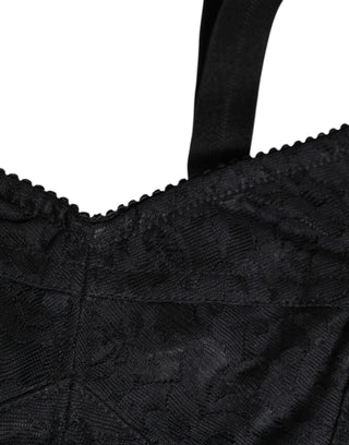 Dolce & Gabbana Black Stretch Nylon Bustier Bra Underwear