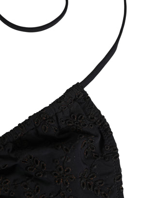 Dolce & Gabbana Black Embroidered Triangle Swimwear Underwear