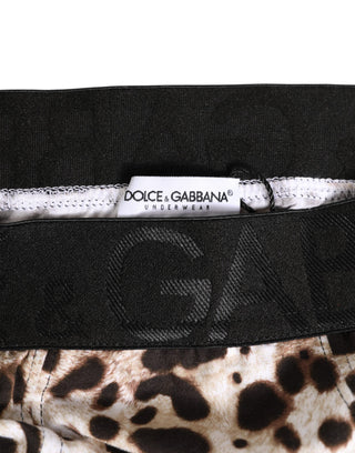 Dolce & Gabbana Leopard Print Black Waistband Cotton Underwear