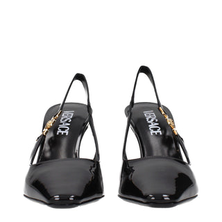 Versace Black Leather High Heel Pumps