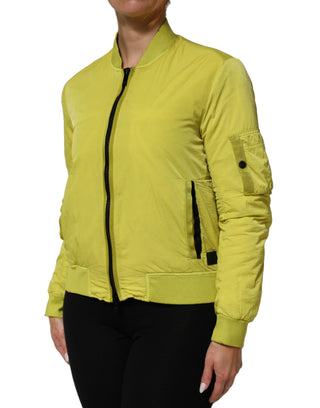 Dondup Yellow Polyamide Zipper Bomber Women’s Jacket