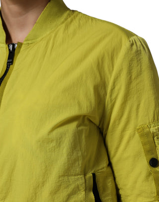 Dondup Yellow Polyamide Zipper Bomber Women’s Jacket