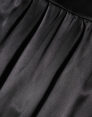 Dolce & Gabbana Black Silk Blend Lace Trim Sleeveless Mini Dress