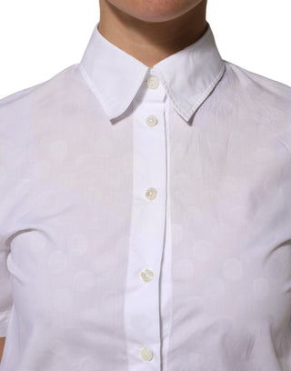 Dolce & Gabbana White Collared Short Sleeve Polo Shirt Top