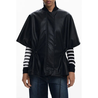 Desigual Black Polyethylene Women Poncho