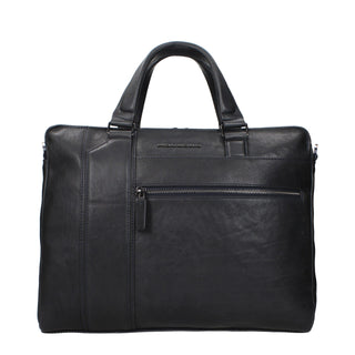 Piquadro Blue Leather Business And Laptop Bags
