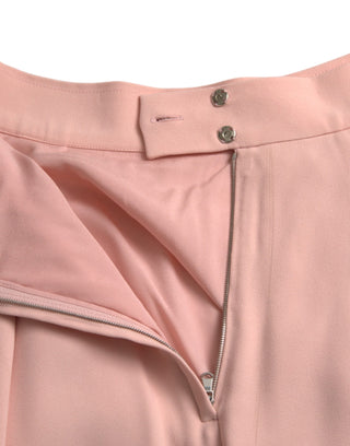 Dolce & Gabbana Light Powder Rose Viscose Pleated Skirt