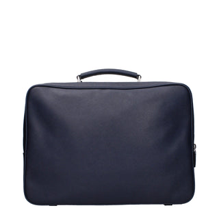 Prada Blue Leather Luggage And Travel