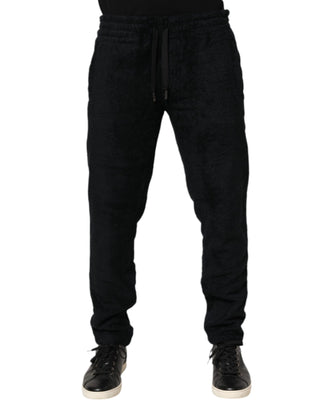 Dolce & Gabbana Black Cotton Logo Men Jogger Sweatpants Pants
