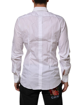 Dolce & Gabbana White Crown Collared GOLD Formal Dress  Shirt