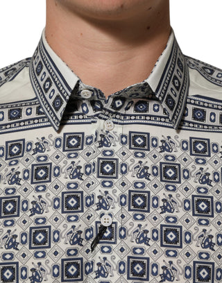 Dolce & Gabbana Multicolor Monkey Tie Print GOLD Dress Shirt