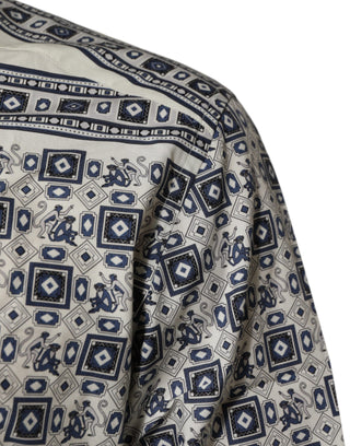 Dolce & Gabbana Multicolor Monkey Tie Print GOLD Dress Shirt