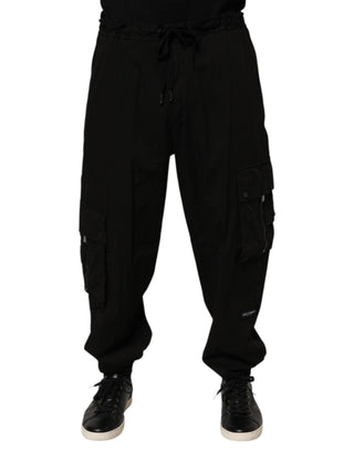 Dolce & Gabbana Black Cotton Cargo Jogger Sweatpants Pants