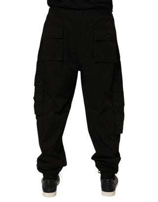 Dolce & Gabbana Black Cotton Cargo Jogger Sweatpants Pants
