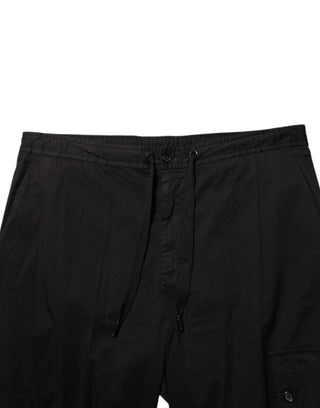 Dolce & Gabbana Black Cotton Cargo Jogger Sweatpants Pants