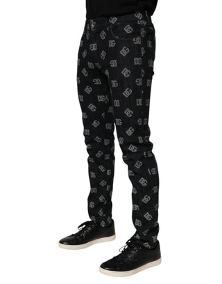 Dolce & Gabbana Black DG Monogram Cotton Skinny Denim Jeans
