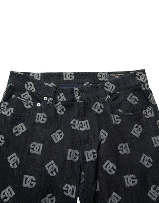 Dolce & Gabbana Black DG Monogram Cotton Skinny Denim Jeans