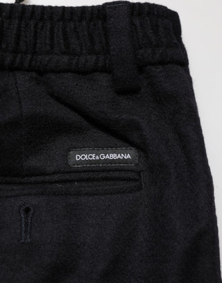 Dolce & Gabbana Black Cashmere Dress Formal Trouser Pants