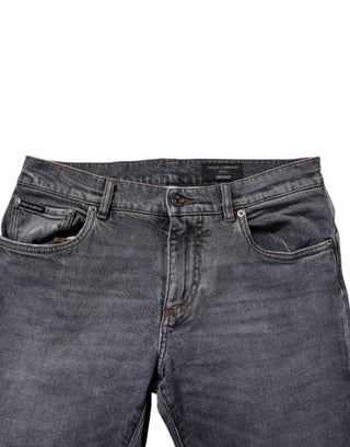 Dolce & Gabbana Dark Gray Cotton Stretch Skinny Denim Jeans