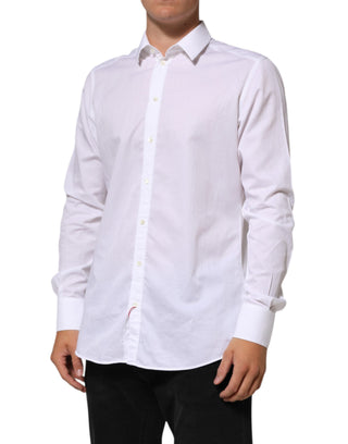 Dolce & Gabbana White Cotton MARTINI Men Formal Dress Shirt