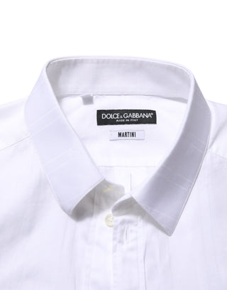 Dolce & Gabbana White Cotton MARTINI Men Formal Dress Shirt