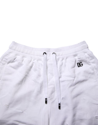 Dolce & Gabbana White Ripped Mid Waist Casual Bermuda Short