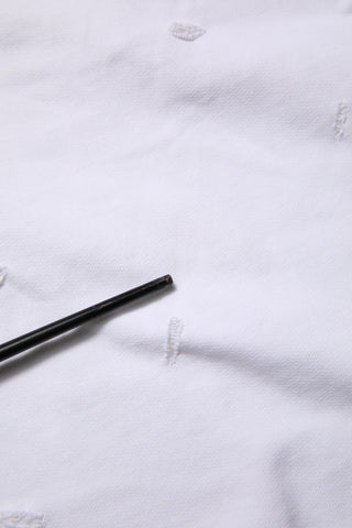 Dolce & Gabbana White Ripped Mid Waist Casual Bermuda Short