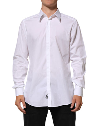 Dolce & Gabbana White Cotton MARTINI Men Formal Dress Shirt